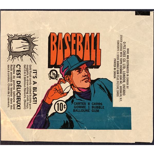 1972 O-PEE-CHEE BASEBALL WRAPPER