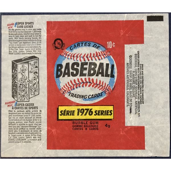 1976 O-PEE-CHEE BASEBALL WRAPPER