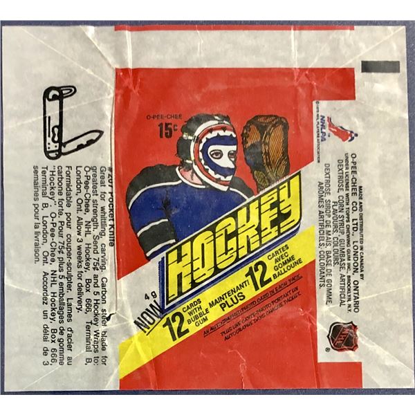 1977-78 O-PEE-CHEE NHL HOCKEY WRAPPER