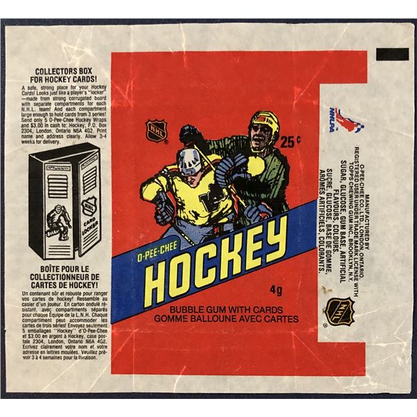 1981-82 O-PEE-CHEE NHL HOCKEY WRAPPER