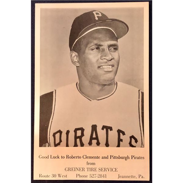 1969 GRENIER TIRE SERVICE PITTBURGH PIRATES - ROBERTO CLEMENTE (HOF)