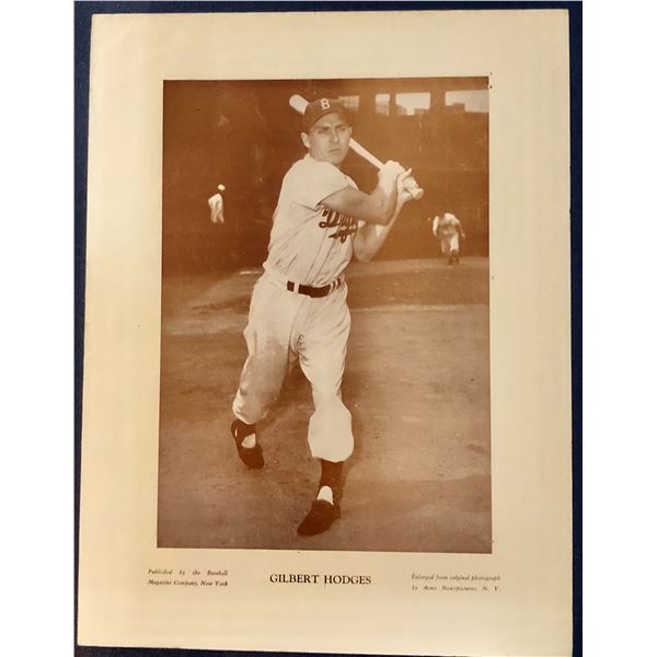 1950's BASEBALL MAGAZINE POSTER - GIL HODGES (HOF)