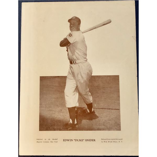 1950's BASEBALL MAGAZINE POSTER - DUKE SNIDER (HOF)