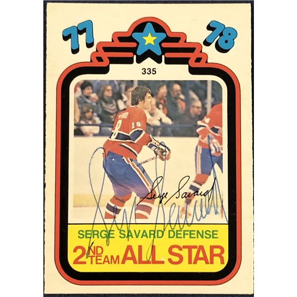 1978-79 O-PEE-CHEE NHL SERGE SAVARD (HOF) SIGNED