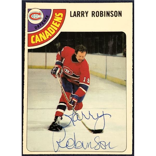 1978-79 O-PEE-CHEE NHL LARRY ROBINSON (HOF) SIGNED