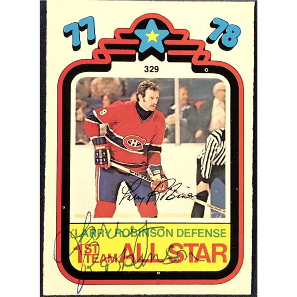 1978-79 O-PEE-CHEE NHL LARRY ROBINSON (HOF) SIGNED
