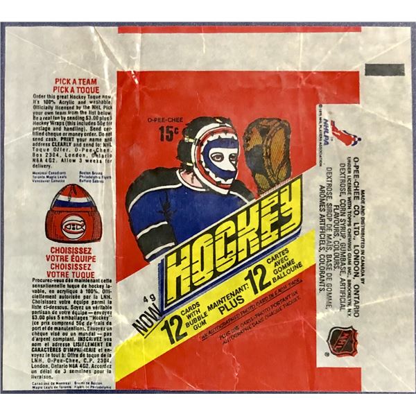 1977-78 O-PEE-CHEE NHL HOCKEY WRAPPER