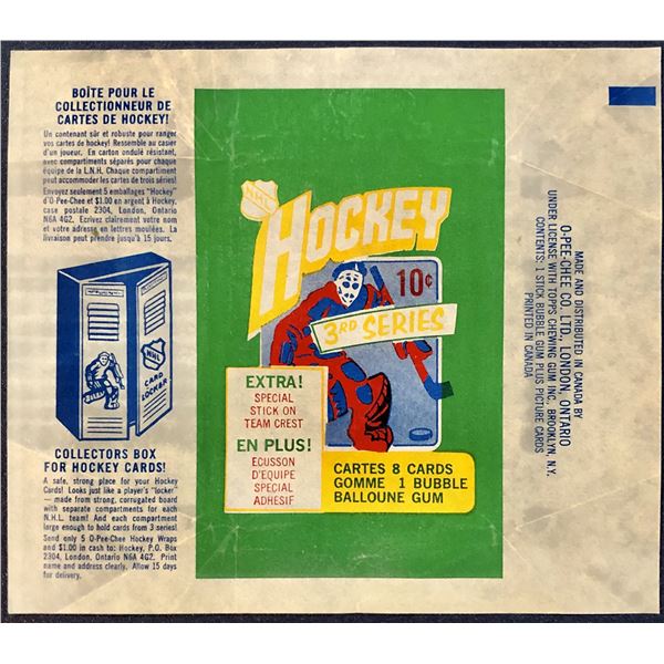 1972-73 O-PEE-CHEE NHL HOCKEY 3rd SERIES WRAPPER