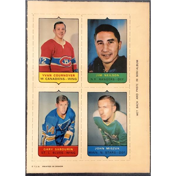1969 O-PEE-CHEE HOCKEY 4-IN-1 YVAN COURNOYER (HOF)