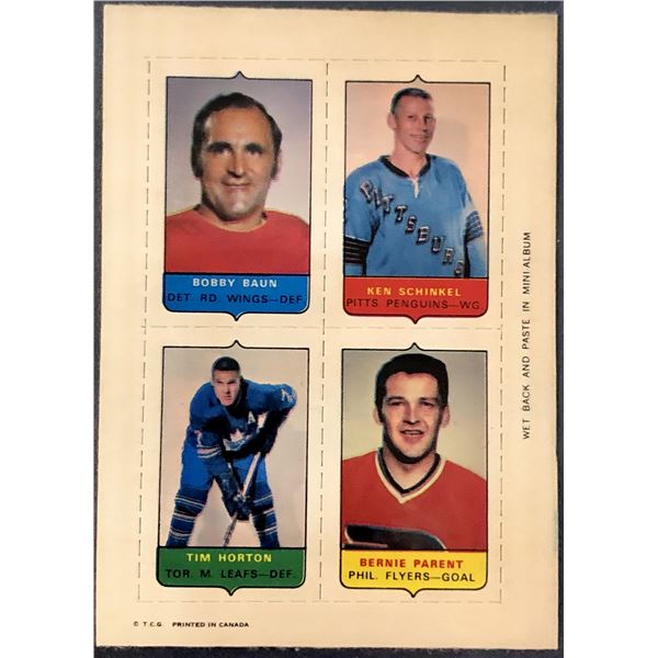 1969 O-PEE-CHEE HOCKEY 4-IN-1 TIM HORTON (HOF)