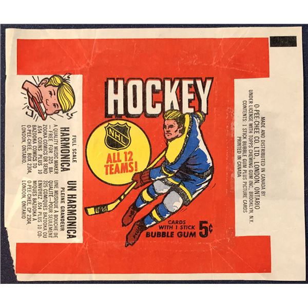 1968-69 O-PEE-CHEE NHL HOCKEY WRAPPER