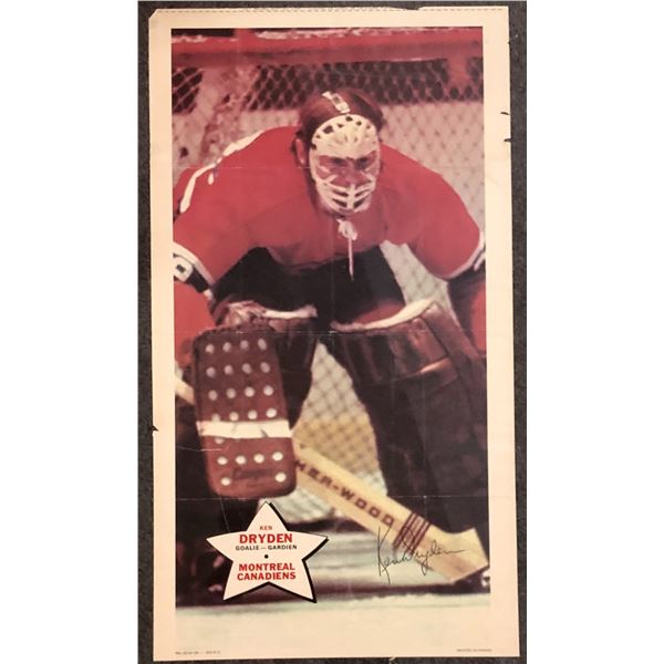 1971-72 O-PEE-CHEE NHL POSTERS TEST ISSUE - KEN DRYDEN (HOF)