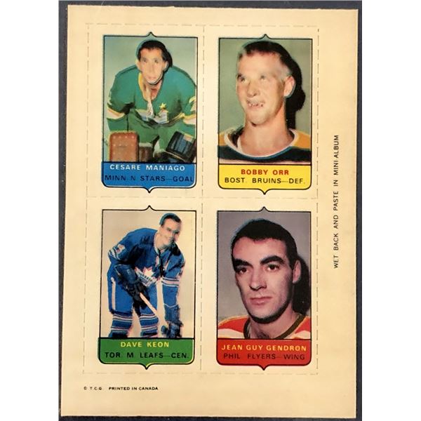 1969 O-PEE-CHEE HOCKEY 4-IN-1 BOBBY ORR (HOF)