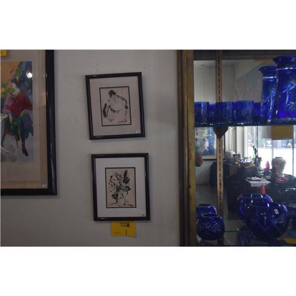 FRAMED WATERCOLORS, "FEMALE" & "STILL LIFE"; SIGNED SIDNEE LIVINGSTON (2 PCS)