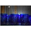 Image 3 : VINTAGE BOHEMIAN CZECH COBALT BLUE CUT TO CLEAR PITCHER & GLASSES (15 PCS)