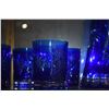 Image 4 : VINTAGE BOHEMIAN CZECH COBALT BLUE CUT TO CLEAR PITCHER & GLASSES (15 PCS)