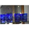 Image 6 : VINTAGE BOHEMIAN CZECH COBALT BLUE CUT TO CLEAR PITCHER & GLASSES (15 PCS)