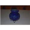 Image 5 : VINTAGE COBALT BLUE CUT TO CLEAR VASE, CRUETS, FOOTED BOWL & PITCHER (6 PCS)