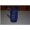 Image 6 : VINTAGE COBALT BLUE CUT TO CLEAR VASE, CRUETS, FOOTED BOWL & PITCHER (6 PCS)