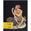 Image 1 : 10" PORCELAIN CAPODIMONTE STATUE, FISHERMAN W/BASKET OF FISH