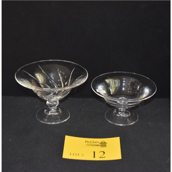 CRYSTAL PEDESTAL BOWLS BY J.G. DURAND (2 PCS)