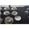 Image 3 : COLLECTION OF CHINESE FAMILLE ROSE MEDALLION TEA CUPS, SAUCERS, COVERED BOWLS & PLATE (29 PCS)