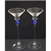 Image 3 : COLLECTION OF BLUE & WHITE POLISH CRYSTAL & SIGNED ART GLASS VASE (5 PCS)