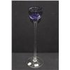 Image 5 : COLLECTION OF BLUE & WHITE POLISH CRYSTAL & SIGNED ART GLASS VASE (5 PCS)