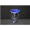 Image 7 : COLLECTION OF BLUE & WHITE POLISH CRYSTAL & SIGNED ART GLASS VASE (5 PCS)
