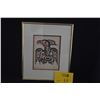 Image 1 : FRAMED FORMLINE PRINT, "HAWK" BY ALVIN ADKINS (HAIDA ARTIST) (11" X 13 1/4") (DOES NOT INCLUDE STAND