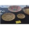 Image 1 : HAND WOVEN NATURAL FIBER STORAGE BASKETS W/SPIRAL DESIGN (3 PCS)