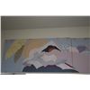 Image 6 : HAND PAINTED TRYPTIC  ACRYLIC ON CANVAS, HAWAIIAN LADY IN REPOSE; SIGNED DIANA HANSEN-YOUNG 1981 (NE