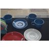 Image 2 : FIESTA CHINA CUPS, SAUCERS, BOWLS & PLATE W/COASTER SET (9 PCS)