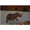 Image 2 : CRYSTAL OWL, CARVED WOOD RINO & HONEY CREEPER BIRD SPOON (3 PCS)