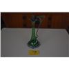 Image 1 : 15" ANTIQUE FRENCH ART NOUVEAU GREEN GLASS EWER CARAFE
