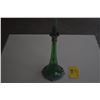 Image 3 : 15" ANTIQUE FRENCH ART NOUVEAU GREEN GLASS EWER CARAFE