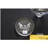 Image 2 : CRYSTAL HEART BUD BASE, VAL LAMBERT PAPERWEIGHT W/EAGLE MOTIF & ORREFORS CRYSTAL HEART (3 PCS)