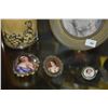 Image 4 : COLLECTION OF ANTIQUE VICTORIAN-ERA HAND PAINTED PORTRAITS & VINTAGE HORN DRINKING BEAKER W/ORNATE F