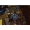 Image 3 : ART GLASS PLATE; SIGNED DRU MALONE, JELLYFISH PAPERWEIGHT & GLASS TURTLE (3 PCS)