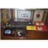 Image 1 : MIXED LOT: ART, INK STONE, TABLE SCREEN, OLD ELEPHANT OPIUM WEIGHT, STONE BALLS & COVERED BOX (11 PC