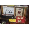 Image 2 : MIXED LOT: ART, INK STONE, TABLE SCREEN, OLD ELEPHANT OPIUM WEIGHT, STONE BALLS & COVERED BOX (11 PC