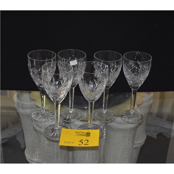 WATERFORD CRYSTAL STEMWARE, CASTLEMAINE (CUT) COLLECTION (6 PCS)