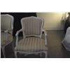Image 5 : 48" GLASS TOP TABLE W/BAMBOO MOTIF BASE & 4 UPHOLSTERED ARM CHAIRS (6 PCS)