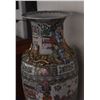 Image 8 : PAIR LARGE CHINESE ROSE MEDALLION PORCELAIN TEMPLE VASES W/FOO DOG HANDLES & STANDS (PAIR) (48" W/ST
