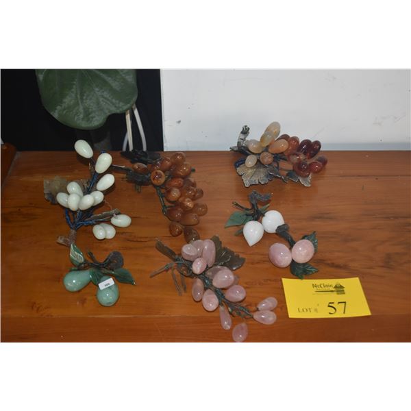 COLLECTION OF JADE FRUITS (DOES NOT INCLUDE MAT)