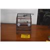 Image 1 : CHINESE WOODEN BIRDCAGE W/BLUE & WHITE PORCELAIN FEEDERS