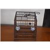 Image 2 : CHINESE WOODEN BIRDCAGE W/BLUE & WHITE PORCELAIN FEEDERS