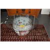 Image 1 : CHINESE FAMILLE ROSE PORCELAIN FISHBOWL ON ROSEWOOD STAND & 36" GLASS TOP