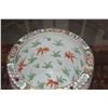 Image 2 : CHINESE FAMILLE ROSE PORCELAIN FISHBOWL ON ROSEWOOD STAND & 36" GLASS TOP