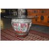 Image 3 : CHINESE FAMILLE ROSE PORCELAIN FISHBOWL ON ROSEWOOD STAND & 36" GLASS TOP